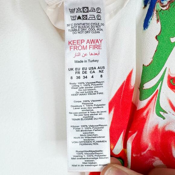 KAREN MILLEN abstract floral draped maxi dress open back 3266 - Picture 7 of 9